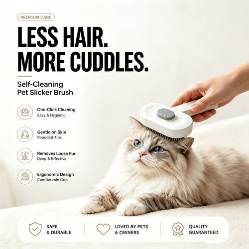 Self-Cleaning Pet Grooming Brush