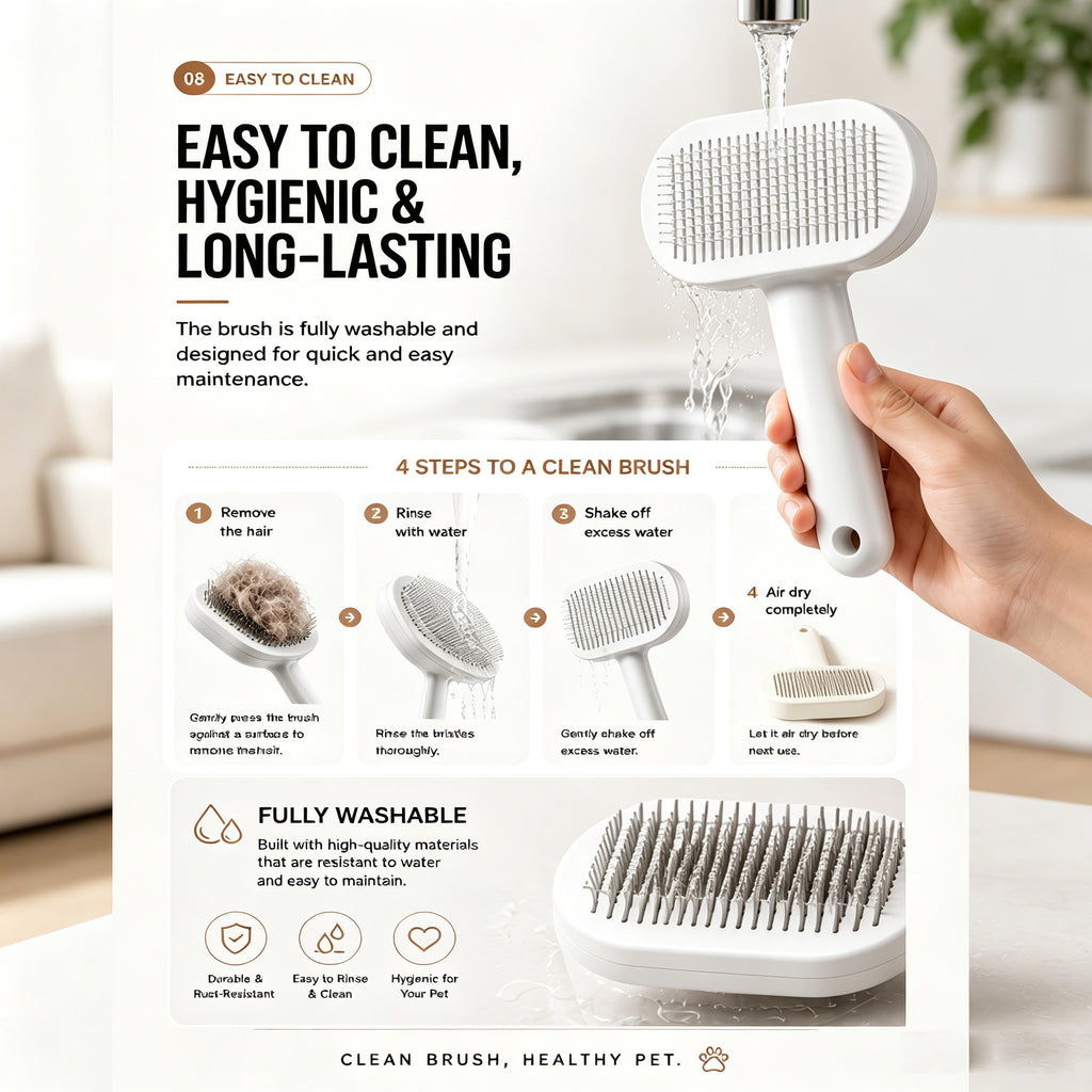 Self-Cleaning Pet Grooming Brush