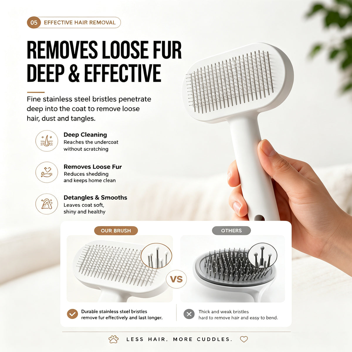Self-Cleaning Pet Grooming Brush